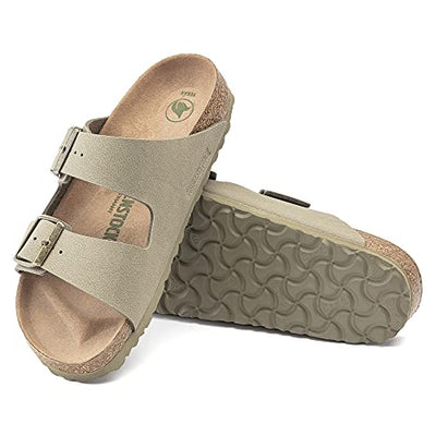 Birkenstock Arizona Sandals Vegan Faded Khaki Birkibuc R 43 R EU,12-12.5 Women10-10.5 Men