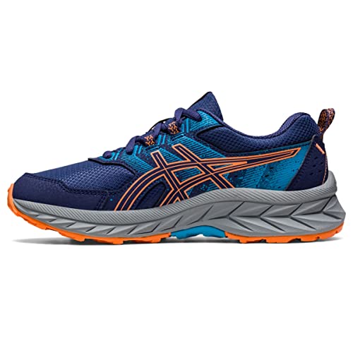 ASICS Kid's PRE Venture 9 Grade School Running Shoes, 3, Indigo Blue/Sun Peach