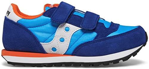 Saucony Jazz Double Hook & Loop Sneaker, Blue/Orange, 13 US Unisex Little Kid