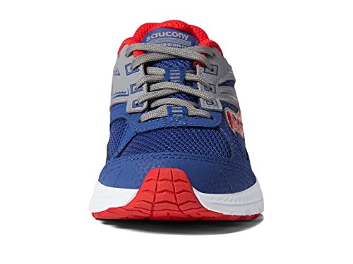 Saucony Cohesion 14 Lace to Toe Running Shoe, Navy/RED, 6 US Unisex Big Kid