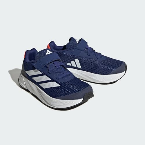 adidas Duramo SL Elastic Lace Sneaker, Victory Blue/White/Solar Red, 1.5 US Unisex Little Kid