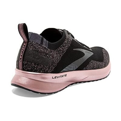 Brooks Women's Levitate 4 Running Shoe - Black/Ebony/Rose Gold - 7.5