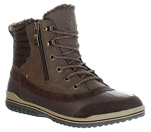 PAJAR Men's Winter Casual Leather Pummel Boot Shoes, Dark Brown, 12-12.5