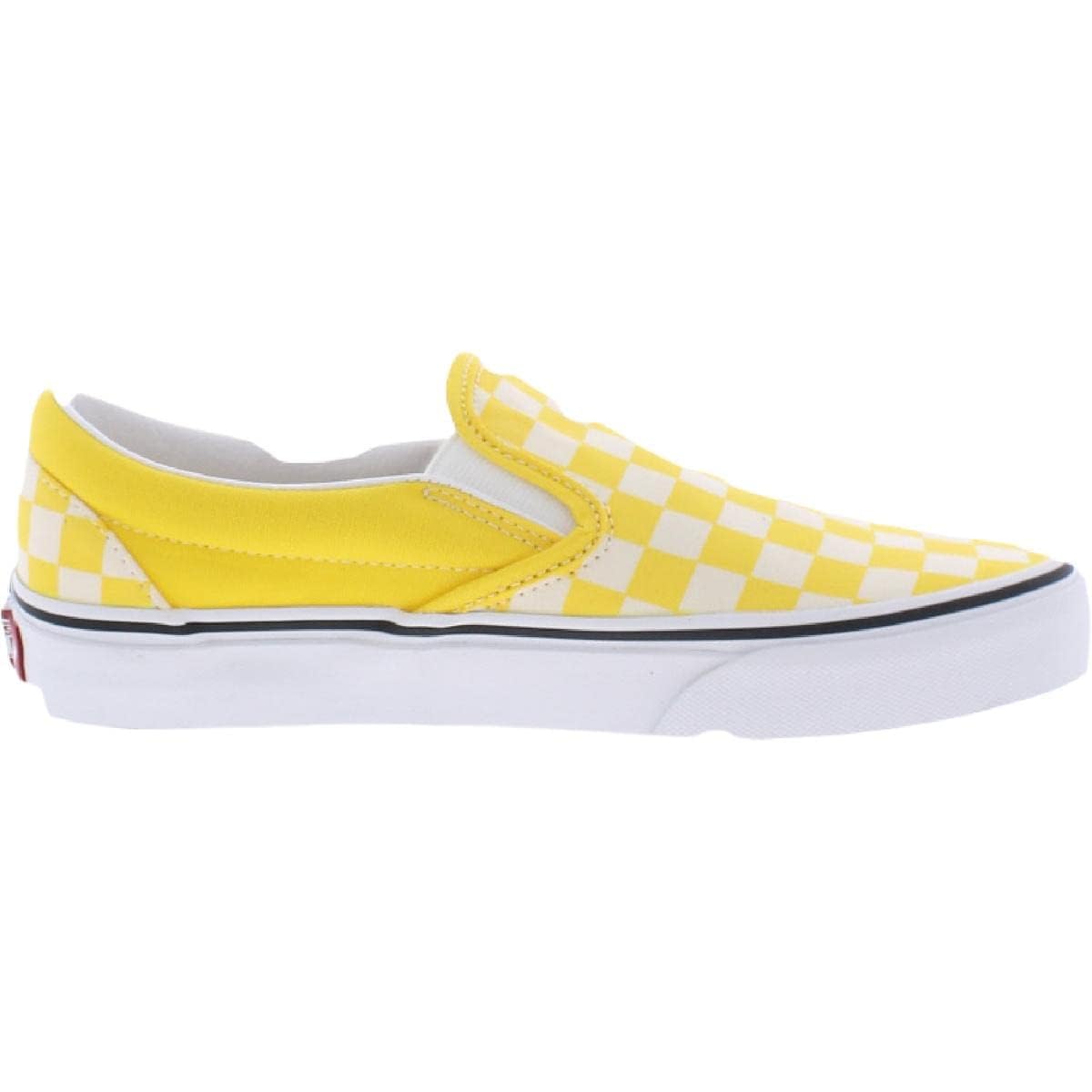 Vans Men's Classic Slip On Trainers, (Checkerboard) Cyber Yellow/True White, Size 11.5, Chessboard Cyber Yellow True White, 10