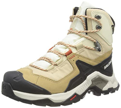 Salomon Women's QUEST ELEMENT GORE-TEX Hiking Boots For Women, Safari/Vanilla Ice/Mecca Orange, 6.5