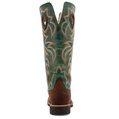 Twisted X Kid's Buckaroo, New Wide Square Toe, Cognac & Turquoise, 4 M