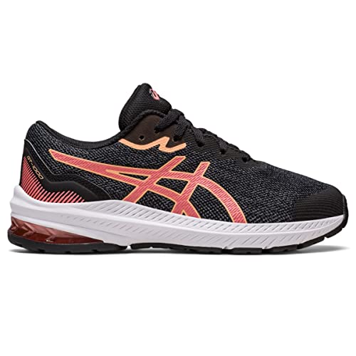 ASICS Kid's GT-1000 11 Grade School Running Shoes, 1, Black/Papaya