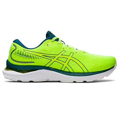 ASICS Men's Gel-Cumulus 24 Running Shoes, 7.5, Safety Yellow/Velvet Pine