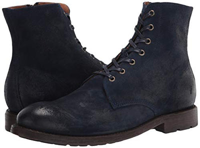 Frye Men's Bowery Lace Up Combat Boot, Jazz Blue, 12