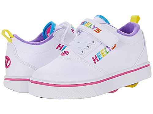 HEELYS Girl's Pro 20 X2 (Little Kid/Big Kid) White/Rainbow Multi 13 Little Kid M