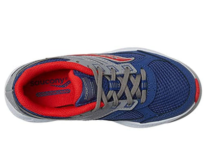 Saucony Cohesion 14 Lace to Toe Running Shoe, Navy/RED, 6 US Unisex Big Kid