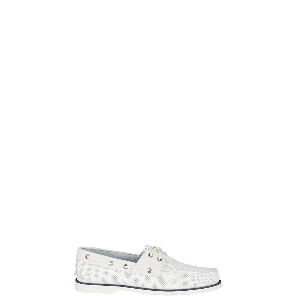 Sperry Mens Leeward 2-Eye Perforated Casual Casual Shoes Shoes, White, 10