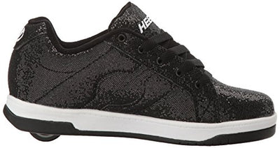 Heelys Girls Split Sneaker, Black Disco Glitter, 7 Little Kid