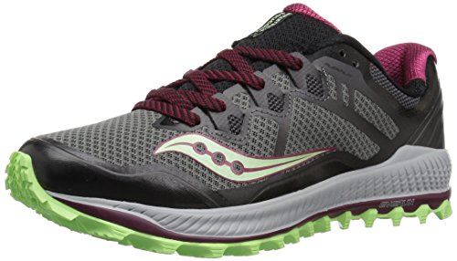 Saucony Women's Peregrine 8 Running Shoe, Black/Mint, 7.5 Medium US