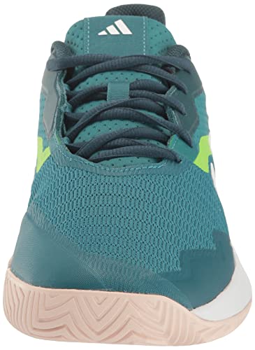 adidas Women's Court Jam Control Sneaker, Arctic Fusion/White/Lucid Lemon, 8