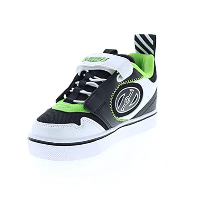 HEELYS Boy's Rocket x2 (Little Kid/Big Kid/Adult) Black/White/Charcoal/Neon Green 4 Big Kid (Men's 4) M