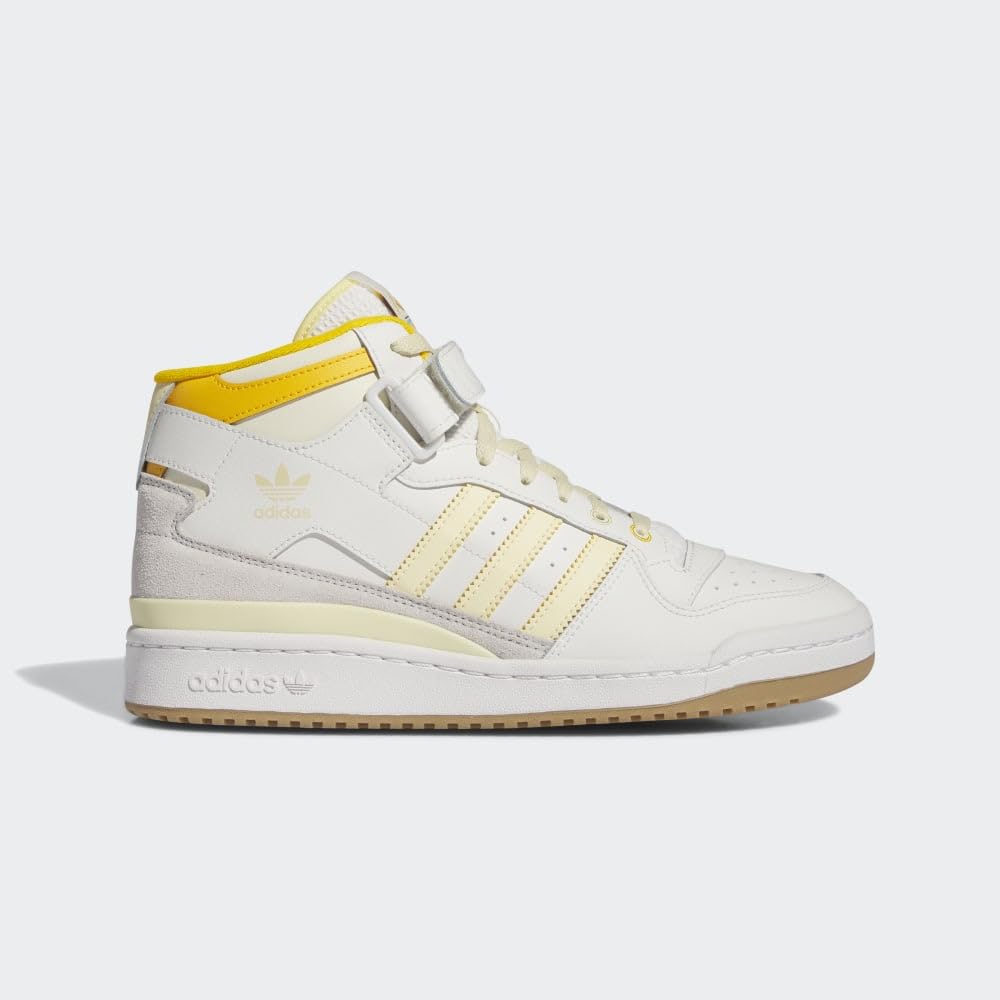 adidas Men's Forum Mid Sneaker 4 Cloud White/Crew Yellow/Gum