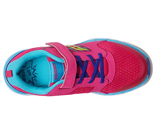 Saucony Wind 2.0 Alternative Closure Sneaker, Pink/Blue/Grey, 1 US Unisex Big Kid