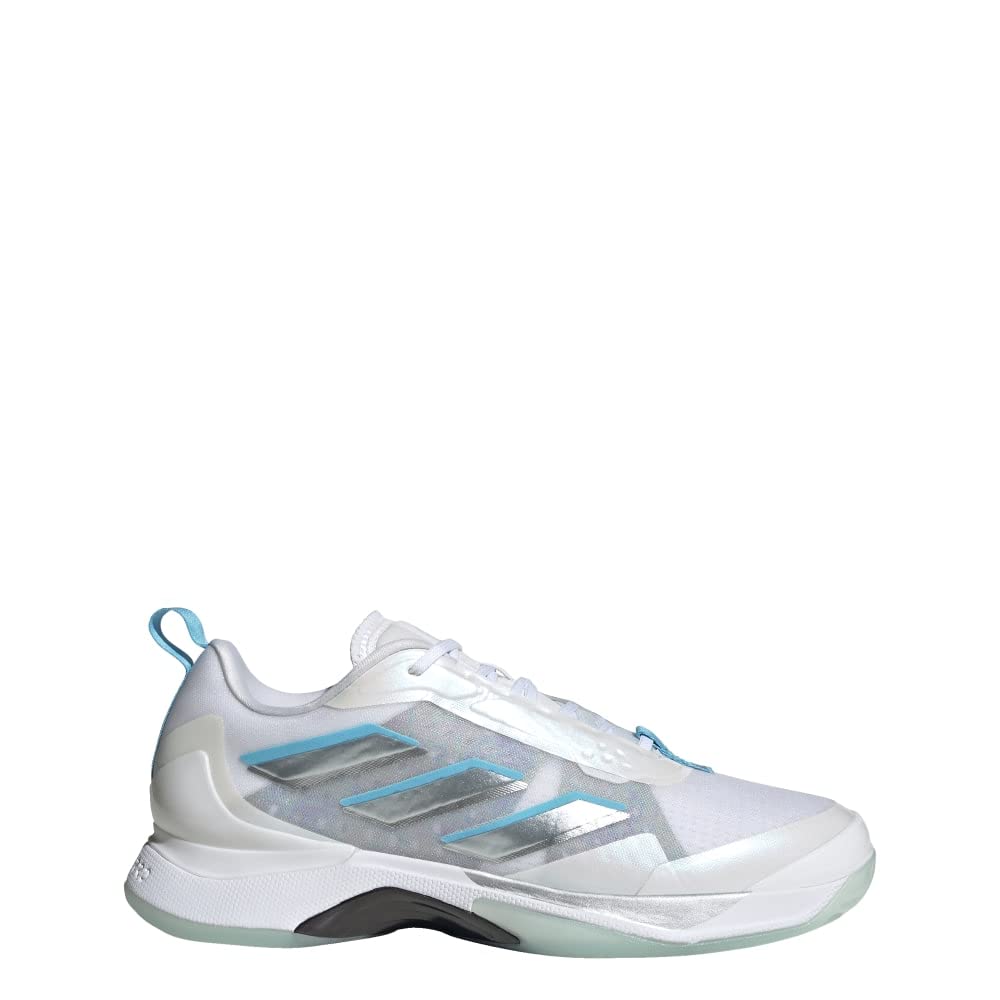 adidas Women's Avacourt Tennis Shoe 9 Cloud White/Silver Metallic/Bright C