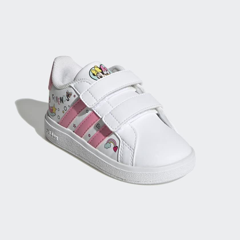 adidas Minnie Mouse Grand Court Shoes Kids' 7 Toddler Cloud White/Bliss Pink/Grey Two