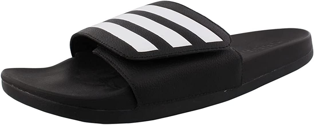 adidas Men's Adilette Slide Comfort Lightweight Sandal 9 Black/White