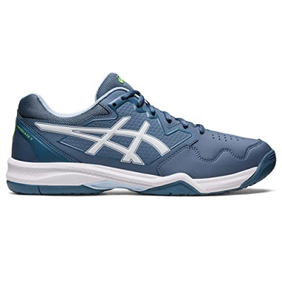 ASICS Men's Gel-Dedicate 7 Tennis Shoes, 12, Steel Blue/White