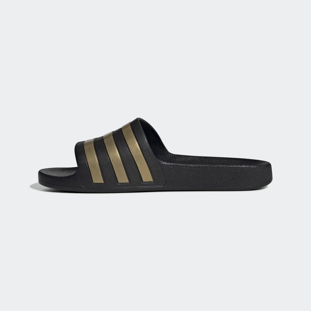 adidas Unisex Adult Adilette Aqua Slide 10 Women/9 Men Black/Gold Metallic/Black