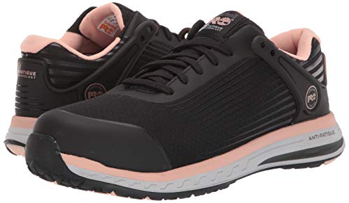 Timberland PRO Men's Drivetrain Low Composite Safety Toe Electrical Hazard Athletic Work Shoe, Black/Pink, 7.5