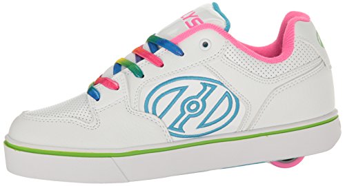 Heelys Unisex-Child Motion Plus Sneaker, White/Rainbow, 7 M US Big Kid