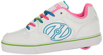 Heelys Unisex-Child Motion Plus Sneaker, White/Rainbow, 7 M US Big Kid