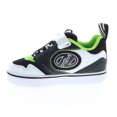 HEELYS Boy's Rocket x2 (Little Kid/Big Kid/Adult) Black/White/Charcoal/Neon Green 4 Big Kid (Men's 4) M