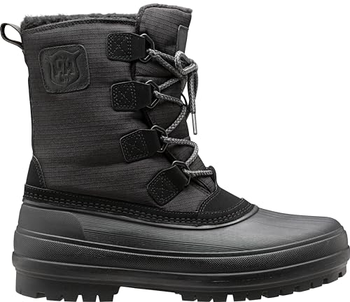 Helly-Hansen Men's Gamvik Winter Boots, Waterproof, Removable Insulated Felt Sock, Faux Fur Top Lining, 990 Black, 12