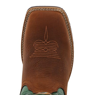 Twisted X Kid's Buckaroo, New Wide Square Toe, Cognac & Turquoise, 4 M