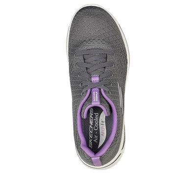 Skechers Women's Go Walk Arch Fit Unify Sneaker, Gray/Lavender, 8