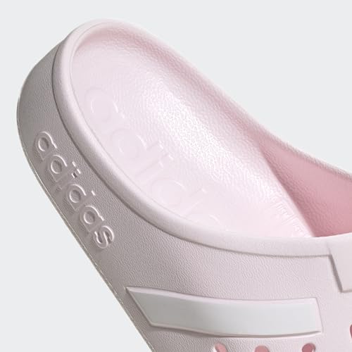 adidas Unisex Adilette Clog Slide Sandal, Almost Pink/White/Almost Pink, 13 Women/12 Men