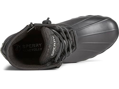 Sperry Women's Saltwater SEACYCLED Rain Boot, Black Nylon, 8.5 Wide