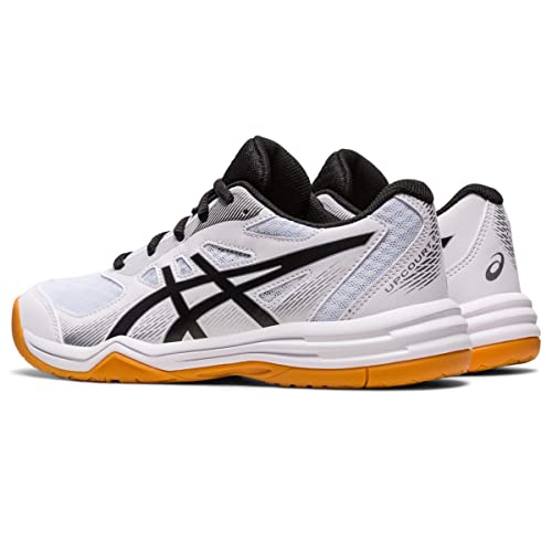 ASICS Kids Upcourt 5 GS Sneakers for Little, and Big Kid - Textile Upper with Lace-Up Closure, and Eye-Catching Design White/Black 3 Little Kid M