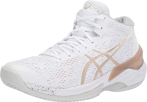 ASICS Women's Sky Elite FF MT Volleyball Shoe - White/Frosted Almond, 13