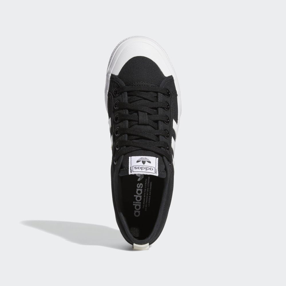 adidas Originals Women's Nizza Platform, Black/White/White, 8.5