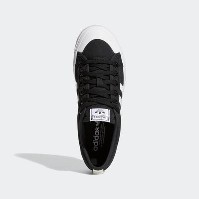 adidas Originals Women's Nizza Platform, Black/White/White, 8.5