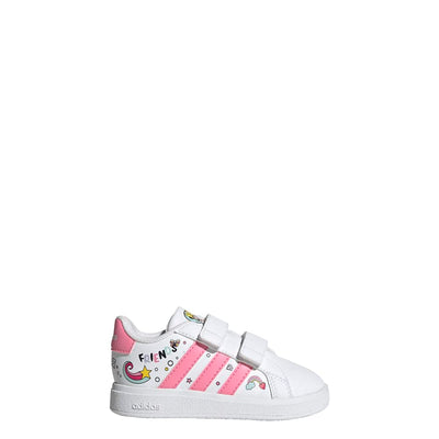 adidas Minnie Mouse Grand Court Shoes Kids' 7 Toddler Cloud White/Bliss Pink/Grey Two