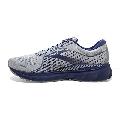 Brooks Men's Adrenaline GTS 21 Running Shoe - Grey/Tradewinds/Deep Cobalt - 14