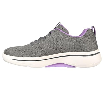 Skechers Women's Go Walk Arch Fit Unify Sneaker, Gray/Lavender, 8