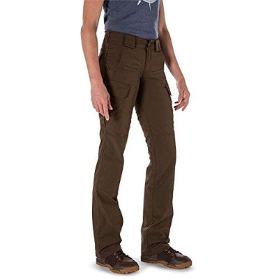 5.11 Tactical Women's Stryke Covert Cargo Pants, Stretchable, Gusseted Construction, Style 64386 2 Long Khaki