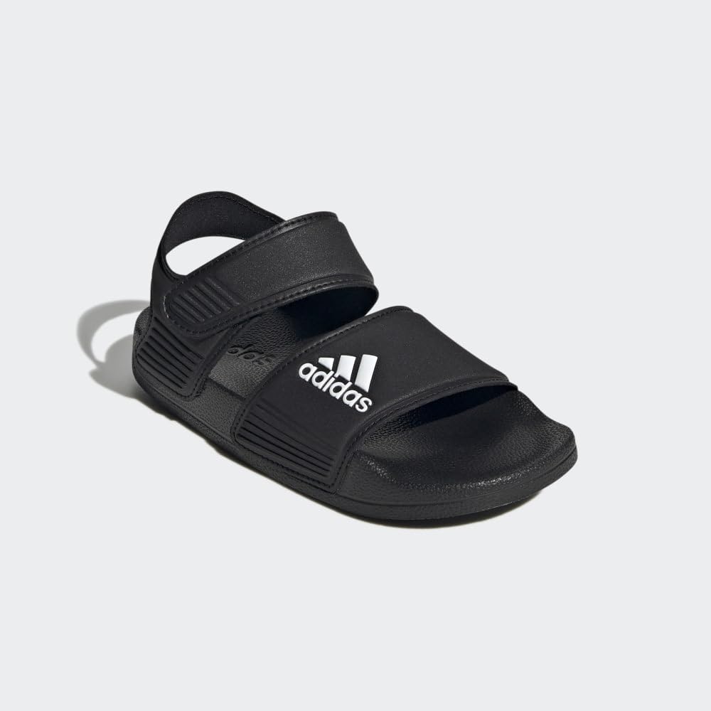 adidas Adilette Sandals, Core Black/White/Core Black, 4 US Unisex Big Kid