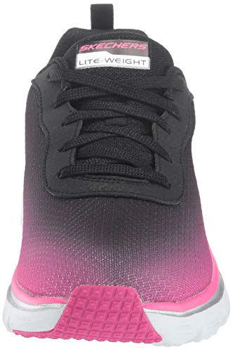 Skechers Women's Fashion Fit - Build Up, Sneakers, Black/Hot Pink, 7.5 US M