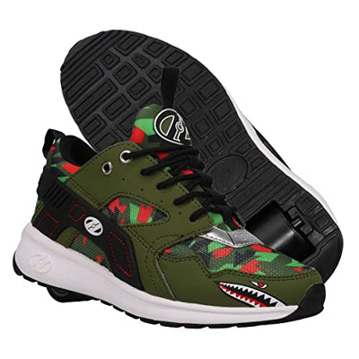 HEELYS Boy's Hot Wheels Force (Little Kid/Big Kid/Adult) Army Green/Red/Black 5 Big Kid (Men's 5) M