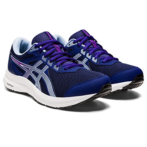 ASICS Women's Gel-Contend 8 Running Shoes, 10.5, Dive Blue/Soft Sky