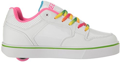 Heelys Unisex-Child Motion Plus Sneaker, White/Rainbow, 7 M US Big Kid