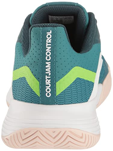 adidas Women's Court Jam Control Sneaker, Arctic Fusion/White/Lucid Lemon, 8